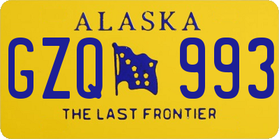 AK license plate GZQ993