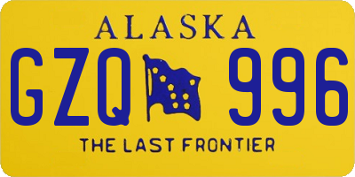 AK license plate GZQ996