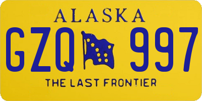 AK license plate GZQ997