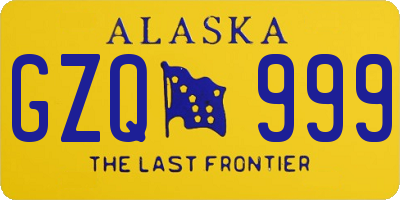 AK license plate GZQ999