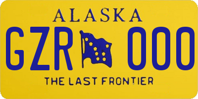 AK license plate GZR000