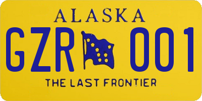 AK license plate GZR001