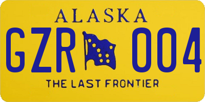 AK license plate GZR004