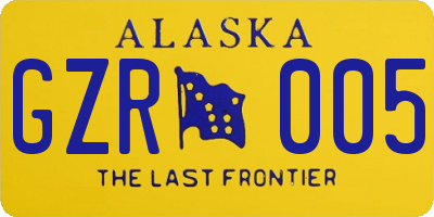 AK license plate GZR005