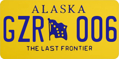 AK license plate GZR006