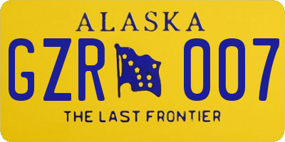 AK license plate GZR007