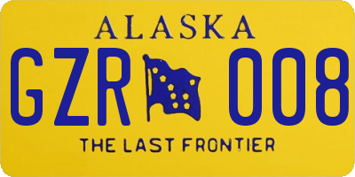 AK license plate GZR008