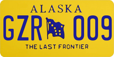 AK license plate GZR009