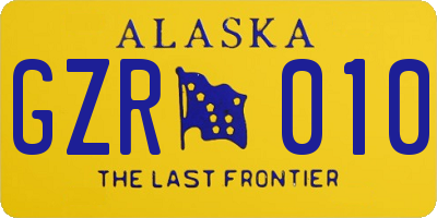 AK license plate GZR010