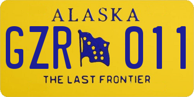 AK license plate GZR011