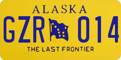 AK license plate GZR014