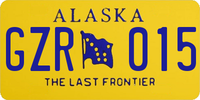 AK license plate GZR015