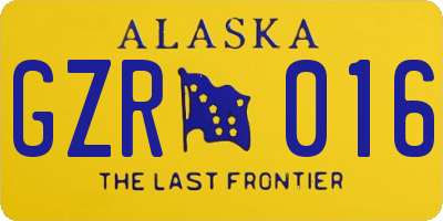 AK license plate GZR016