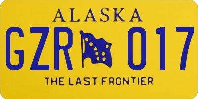 AK license plate GZR017