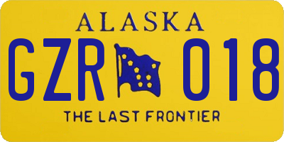 AK license plate GZR018