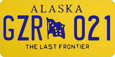 AK license plate GZR021