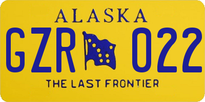 AK license plate GZR022