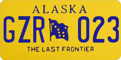 AK license plate GZR023