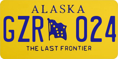 AK license plate GZR024