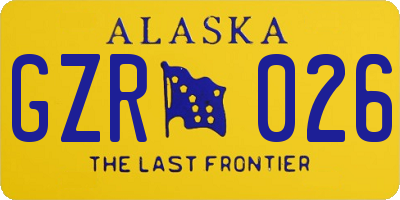 AK license plate GZR026