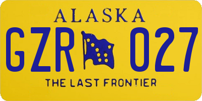 AK license plate GZR027