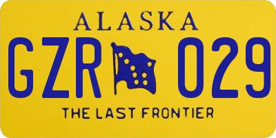 AK license plate GZR029