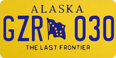 AK license plate GZR030