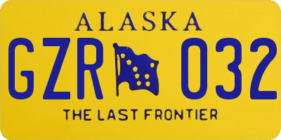 AK license plate GZR032