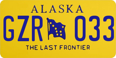 AK license plate GZR033