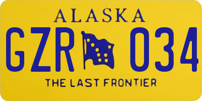 AK license plate GZR034