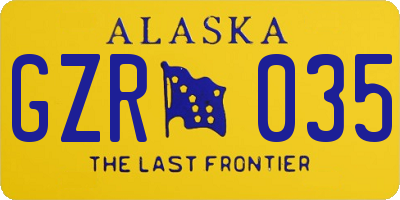 AK license plate GZR035