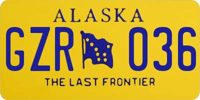 AK license plate GZR036