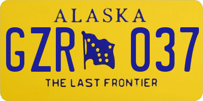 AK license plate GZR037