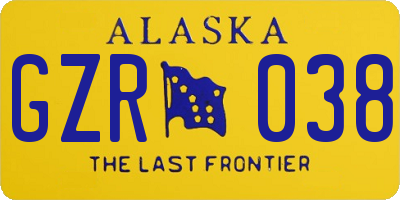 AK license plate GZR038