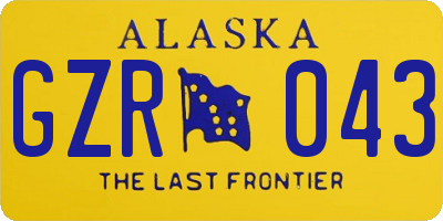 AK license plate GZR043