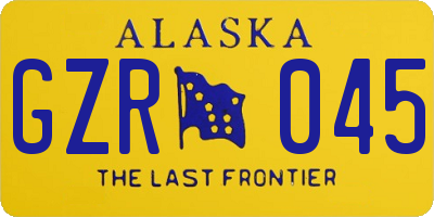 AK license plate GZR045