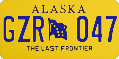 AK license plate GZR047