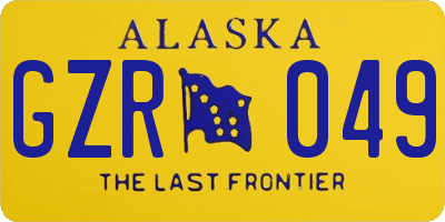 AK license plate GZR049