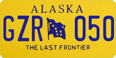 AK license plate GZR050