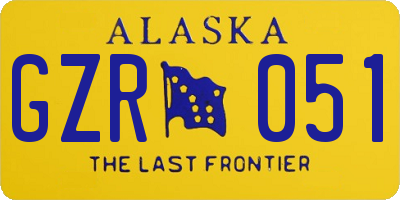 AK license plate GZR051