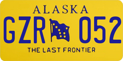 AK license plate GZR052