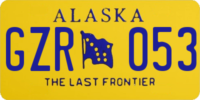 AK license plate GZR053