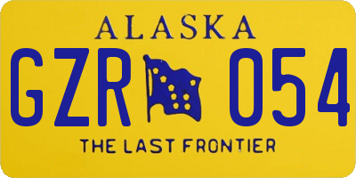 AK license plate GZR054