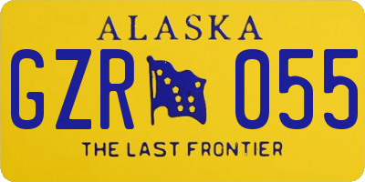 AK license plate GZR055