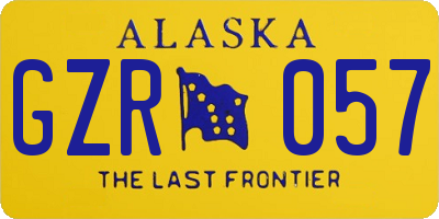 AK license plate GZR057