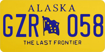 AK license plate GZR058