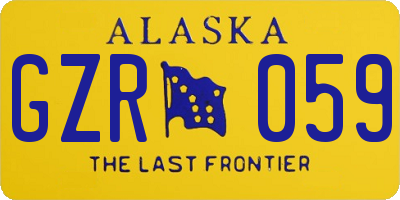 AK license plate GZR059