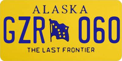 AK license plate GZR060