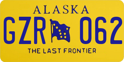AK license plate GZR062