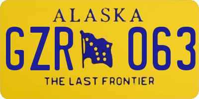 AK license plate GZR063